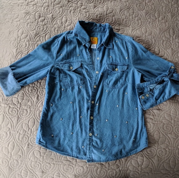Ruby Rd Petite Button down denim blue shirt 6P - Picture 4 of 8